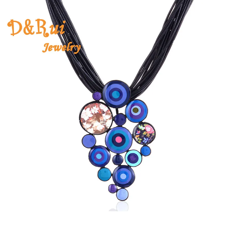 

Fashion Chocker For Women Geometric Enamelled Zinc Alloy Necklace Girls Pendant Brief Paragraph Rope Chain New Accessories Gift