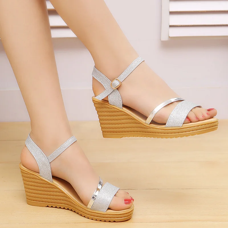Ou Mo brand sandals women?s Roman shoes fashion Wedges Female High heels 7cm Front & Rear Strap Women's heightening sandals Ou Mo brand sandals women?s Roman shoes fashion Wedges Female High heels 7cm Front & Rear Strap Women's heightening sandals