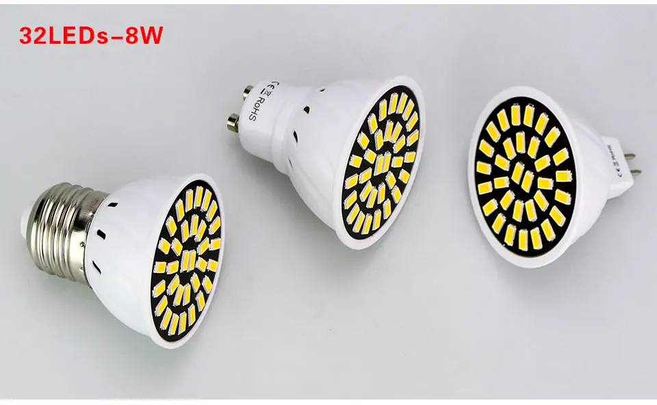 8 W MR16 GU10 Светодиодная лампа 110 V 220 В ампулы светодиодный E27 High Lumen без мерцания SMD5733 чип лампочки для точечных светильников