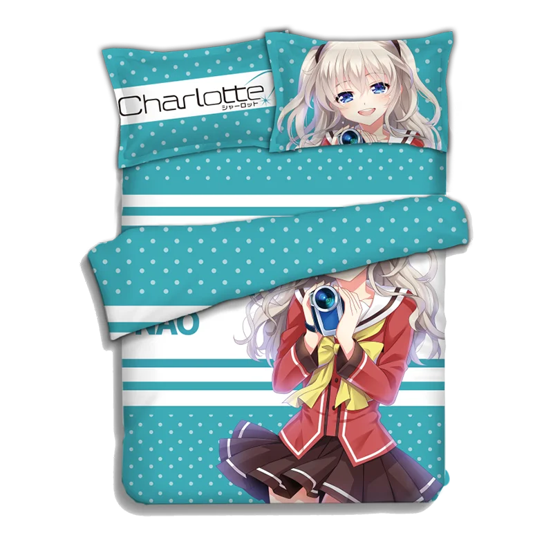 Japanese Anime Charlotte Tomori Nao Bed sheets Bedding Sheet Bedding