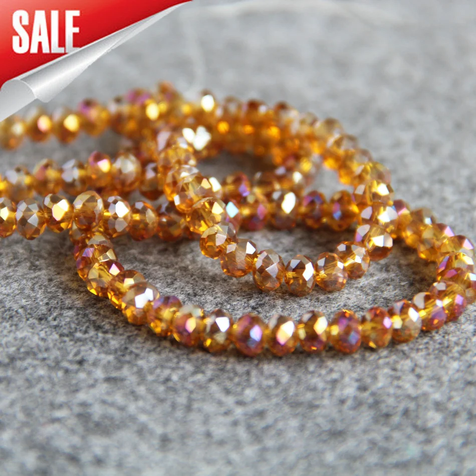 

New arrival 3x4mm Faceted Gold AB+ colorful glass Crystal beads loose 150pcs DIY Manual Women Jewelry making design wholesale