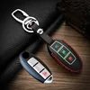 Hand sewing Luminous Leather Car Key Case Cover For Nissan Tidda Livida X-Trail T31 T32 Qashqai March Juke Pathfinder Keychain ► Photo 3/6