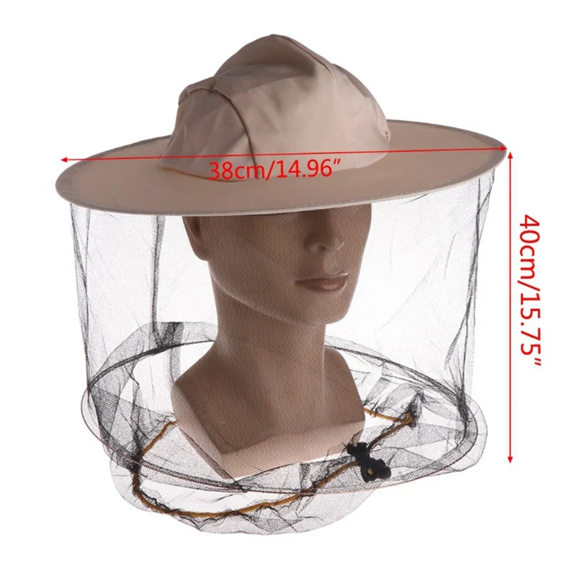 Mesh Face Mask Hat Beekeeping Protective Cap Keep Insects Bee Flying Face Neck Protector with Shrinking Rope Fishing tools