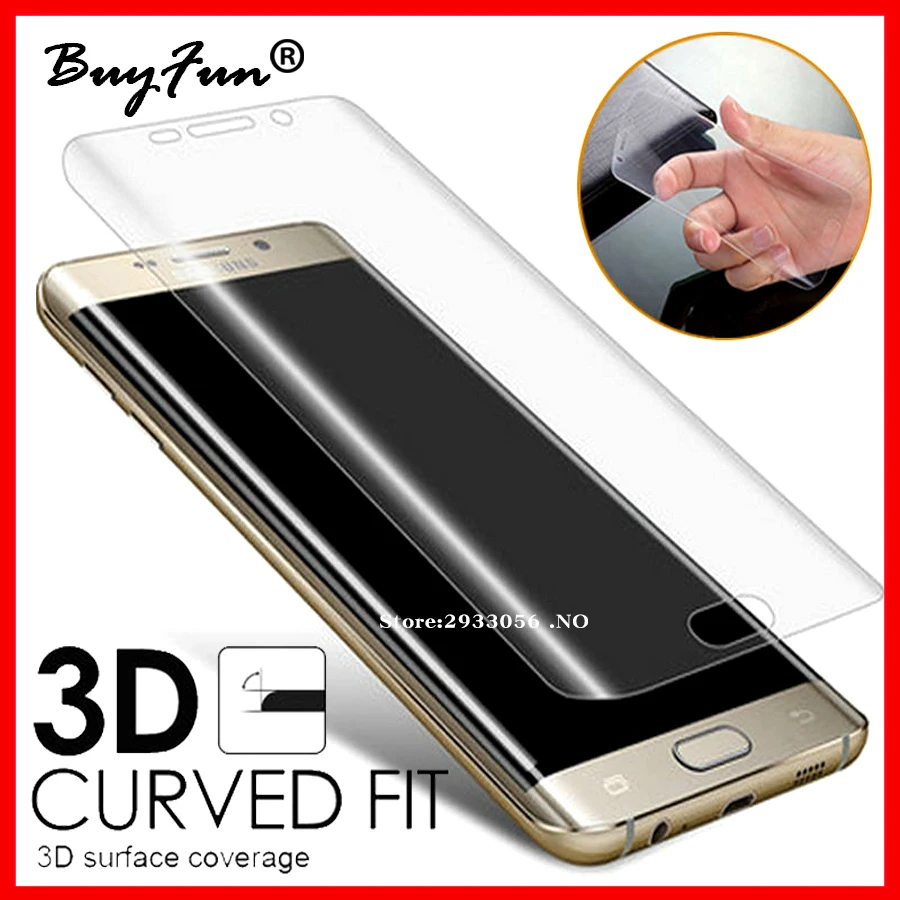 

3 d,Not Tempered glass For Samsung Galaxy S7 Edge S6 S 6 Edge plus Curve Hole Round Shield Protective Film On S 7 edge + Phone