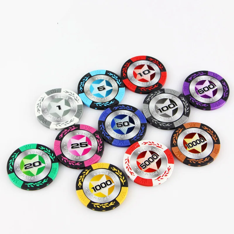 11 PCS/SET,11Colors Poker Chips 14g Clay/Iron/ABS Double sided All