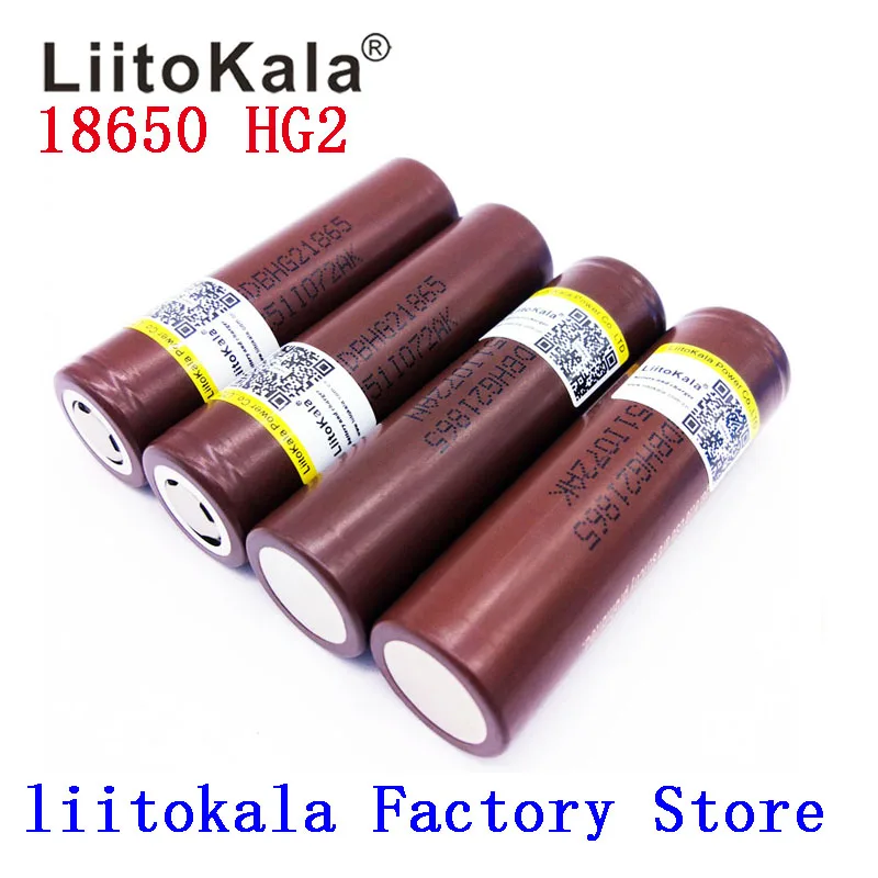 

LiitoKala 18650 Lii-HG2 3000mah electronic cigarette Rechargeable batteries power high discharge power bank flashlight