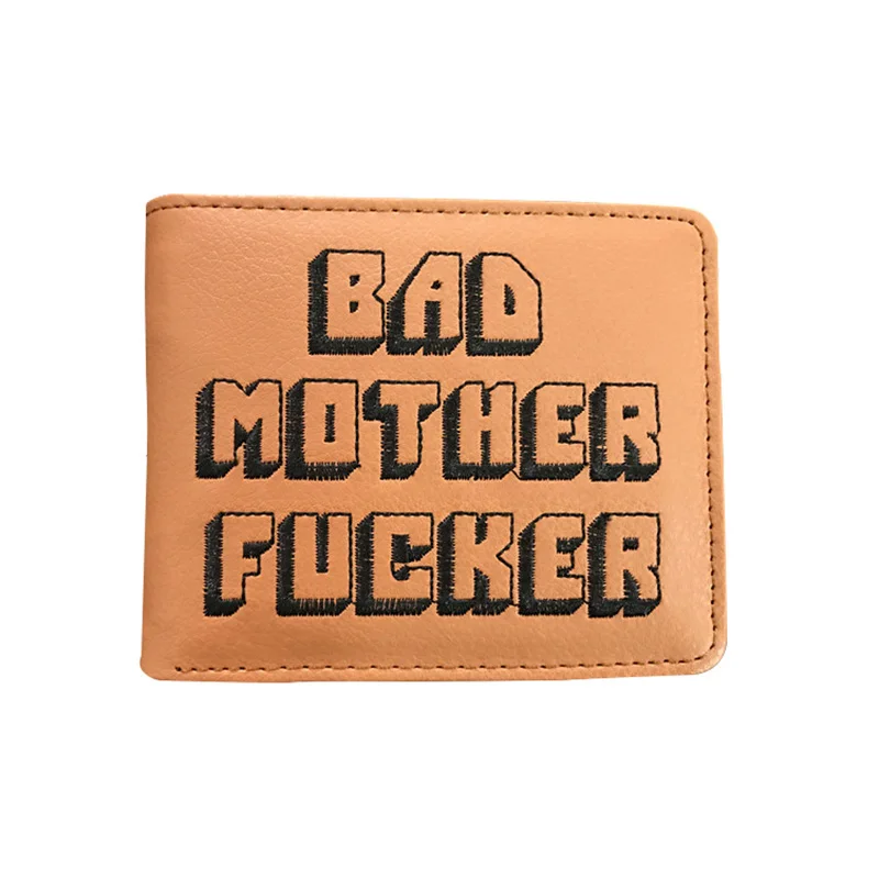 

Pulp Fiction Wallet with zipper Coin Pocket Bad Mother Letters Boys Wallet Card Holder Vintage Gift Purse