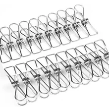30 шт./лот) Нержавеющая сталь линия, Застежка Клип Носки полотенце металлическим кольцом для запечатывания прищепка для детей