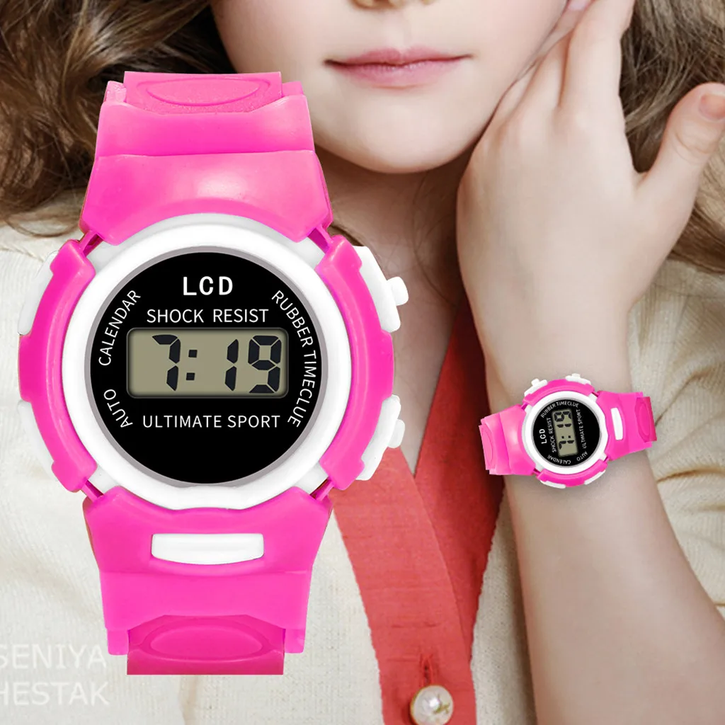 

Children Girls Analog Digital Sport LED Electronic Waterproof Wrist Watch New Детские час Free Shipping W