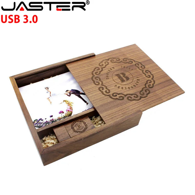 

JASTER USB 3.0 (170mm*170mm*35mm) Wooden Photo Album usb+Box usb flash drive 4GB 8GB 16GB 32GB Wedding 0 gift
