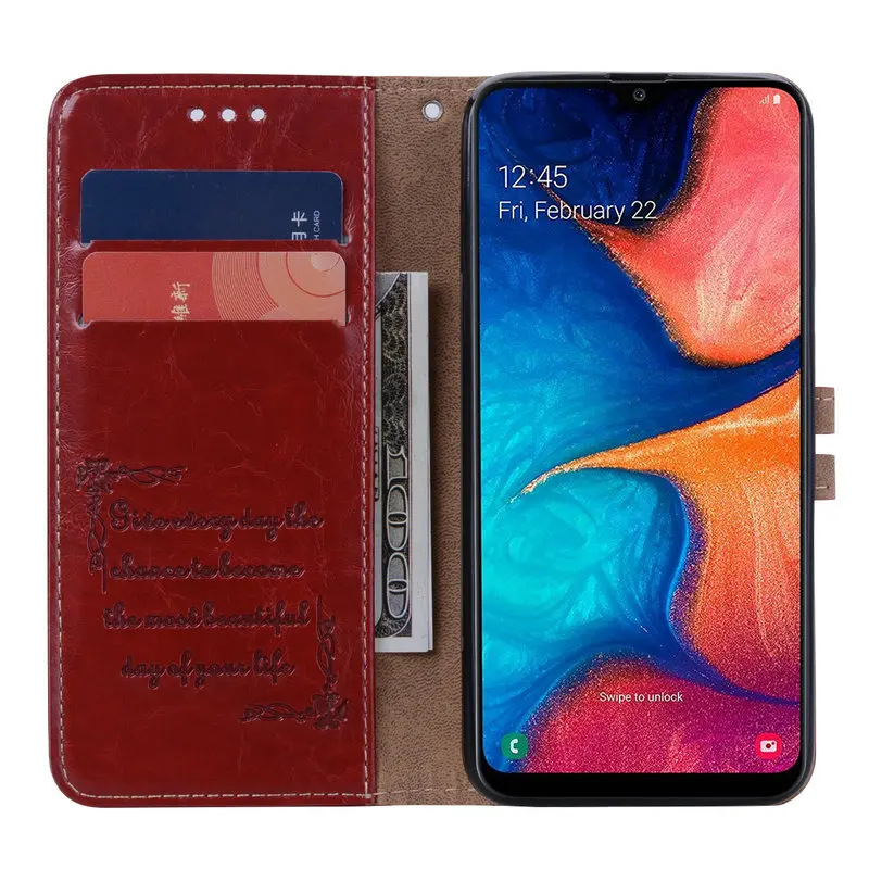 Кожаный деловой чехол для Samsung A20 A20E роскошный кошелек с откидной крышкой Galaxy A20e A