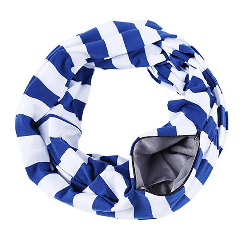 Women Loop Scarf Infinity Wrap Hidden Zipper Pocket Warm Travel Couple Scarves Winter Warm Solid Ring Blanket Wrap Shawl D20 (5)