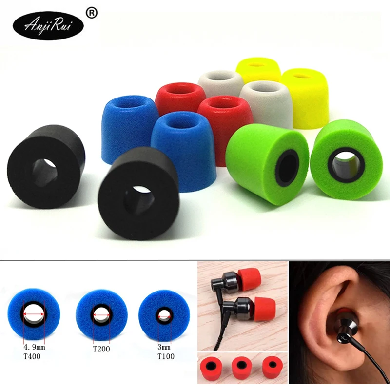 

T100 T200 T400 T500 foam tips for headphone ear buds headset earphone noise isolation Enhanced Bass slow rebound sponge pads