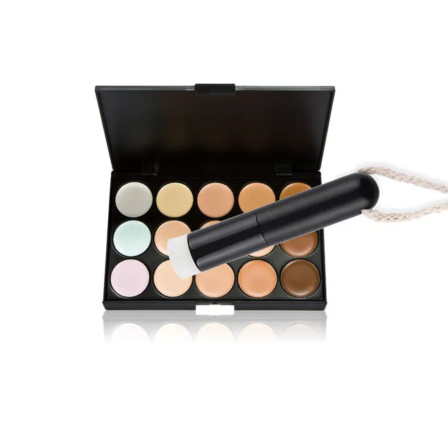 

15 Colors Concealer Powder Cream Cosmetic Foundation Palette Makeup Complexion Corrector Nose Clear Brush Maquiagem Makeup Set