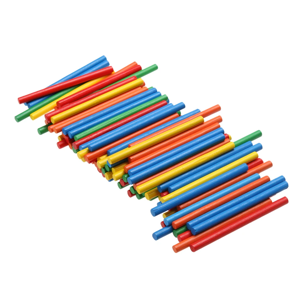 100pcs Colorful Bamboo Counting Sticks Mathematics Montessori Teaching Aids Counting Rod Kids Preschool Math Learning font