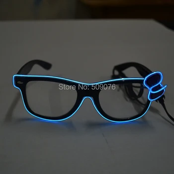 

Free Shipping 2pcs/lot EL LED Voice control Glasses Luminous Party Light Colorful Glowing Classic Toys For Dance DJ, Party Mask