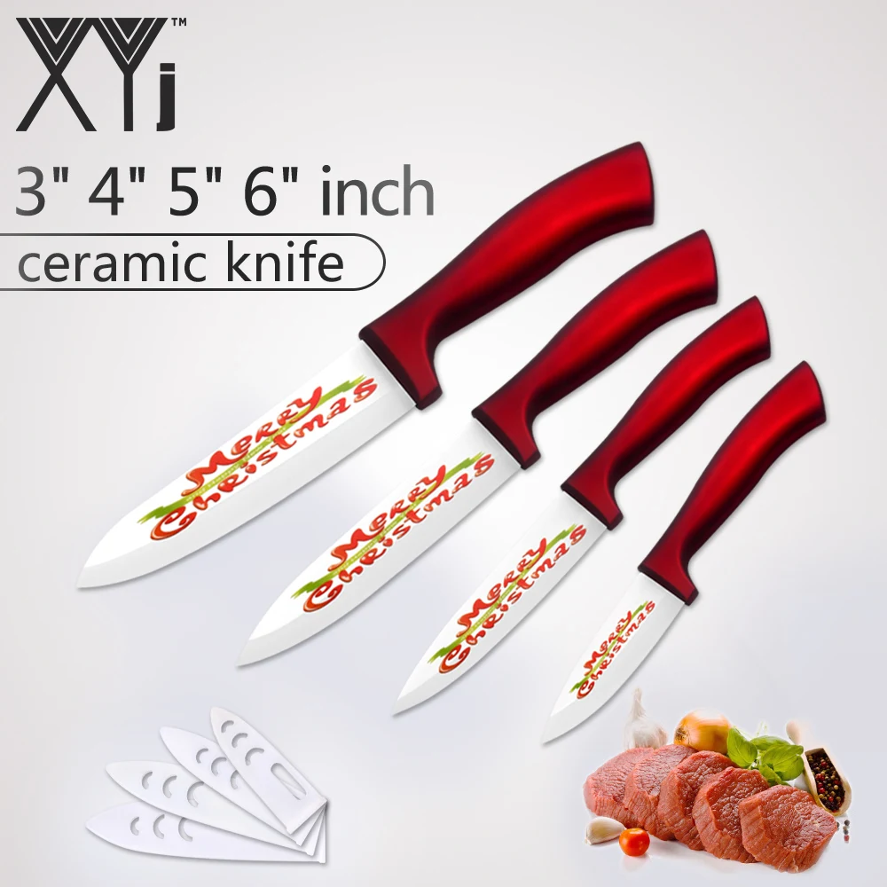 XYj Kitchen Knives Christmas gift Cooking Set Zirconia Ceramic Knife 3