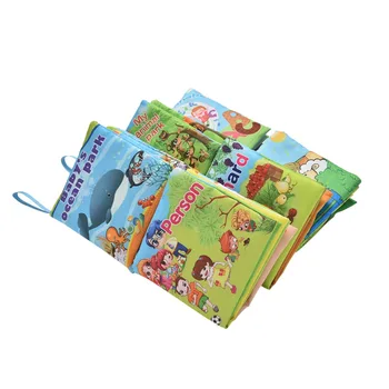 

1pcs Fabric Cloth Language Baby Books Learning&Education Baby Toy Cartoon Book 0~12 Months Kids Early Learning Fabric Book