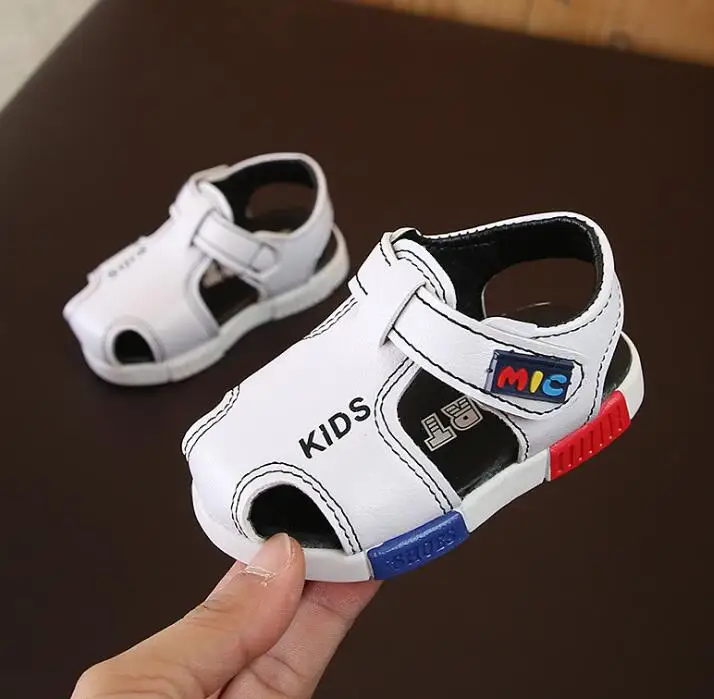 2019 New Summer Boys Cute Black Function Sandals Kids Pu Leather Fashion Sandals Shoes Anti Kick Soft Non-Slip Flats