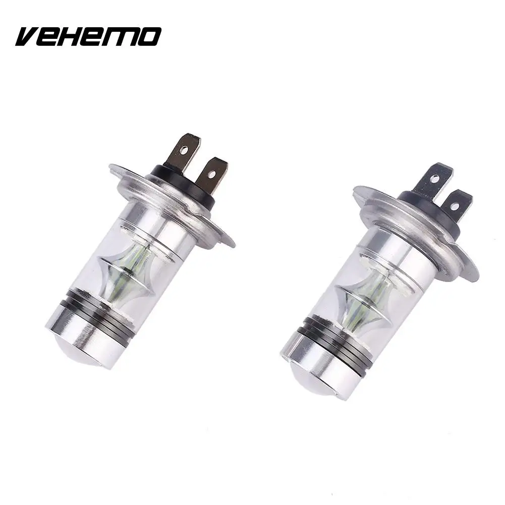 

Vehemo 2PCS H7 100W Ice Blue LED Projector Fog Lamp Bulb Lights High Power New