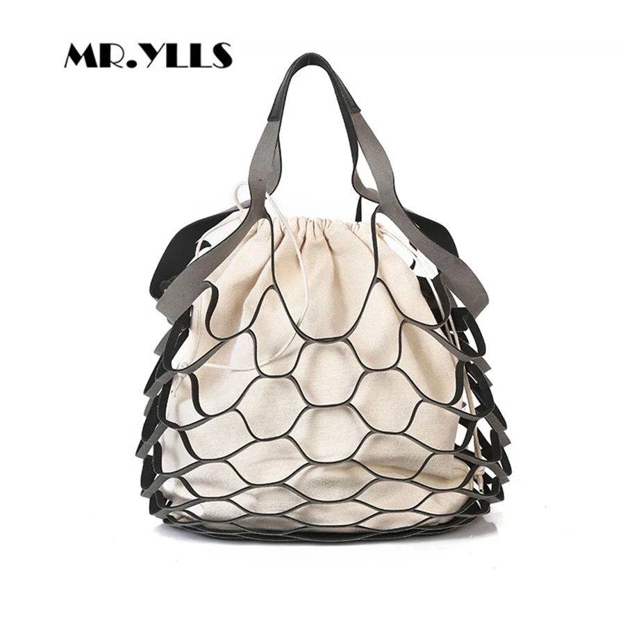 

Casual Hollow Out Women Handbags Designer Basket Shoulder Bags Luxury PU Leather Large Buckets Summer Beach Bag Holiday Purse