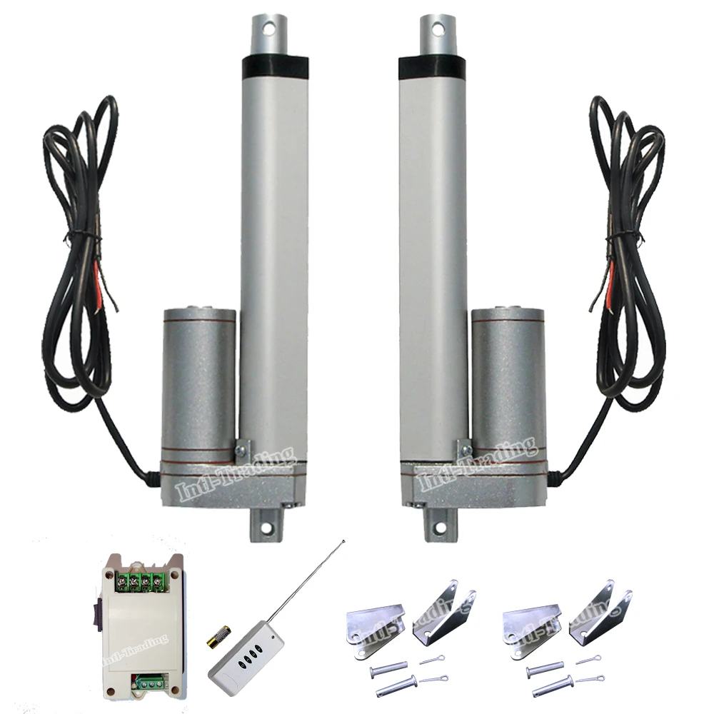  2X DC 12V 330lbs 150mm 6" Stroke Heavy Duty Linear Actuator &Wireless Control Motor Controller  for Electronic Medical Auto Use 