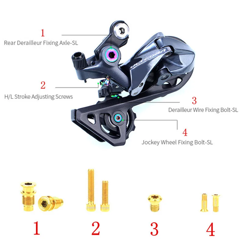 RISK 36pcs//set Bicycle Titanium Screws Bolts Sets MTB Mountain Bike Unit Bolts