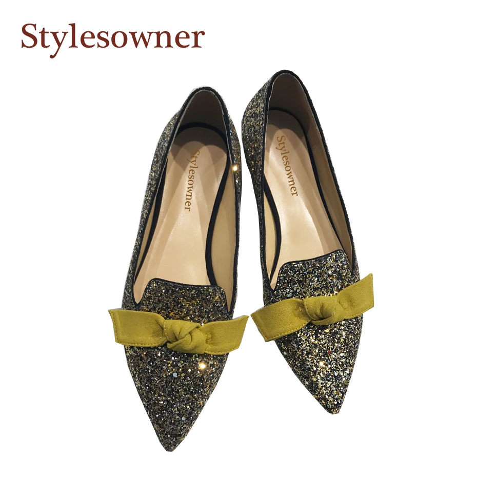 Stylesowner Bling Bling Sequined Cloth Women Flat Shoe Pointed Toe Bowknot 2018 Fashion Slip On Dress Shoe Lazy Shoes Women Stylesowner Bling Bling Sequined Cloth Women Flat Shoe Pointed Toe Bowknot 2018 Fashion Slip On Dress Shoe Lazy Shoes Women