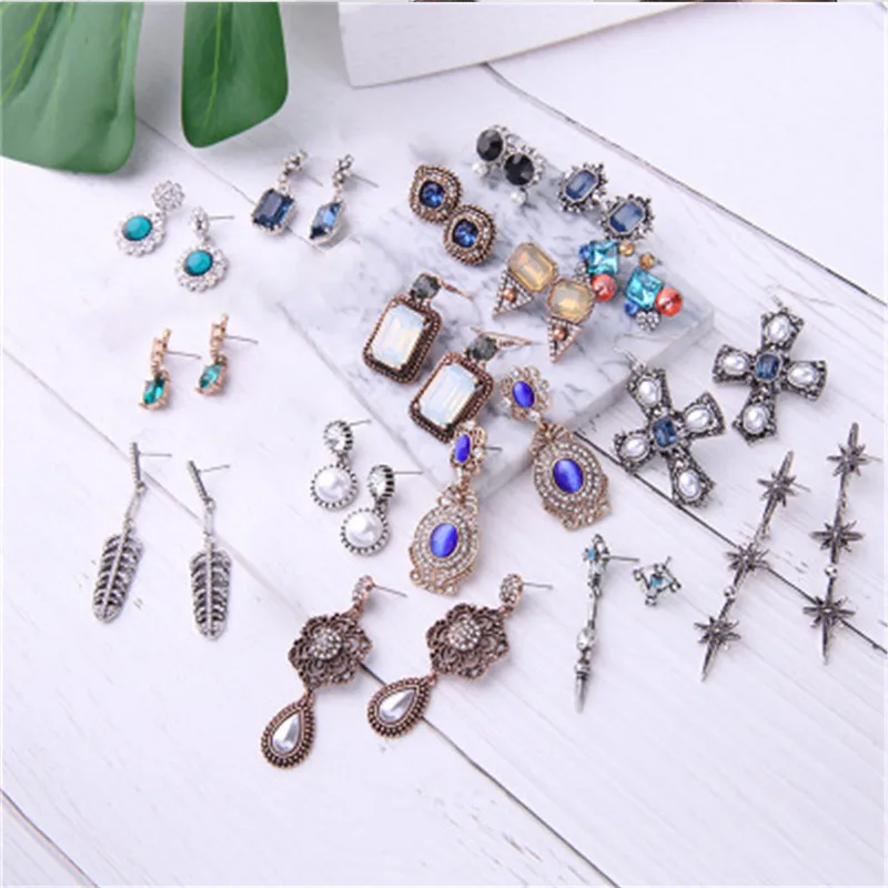 

Fashion Multi-Color Crystal Drop Earrings Women Gold Color Statement 2019 New Trendy Bohemia Earrings Wedding Party Jewelry Gift