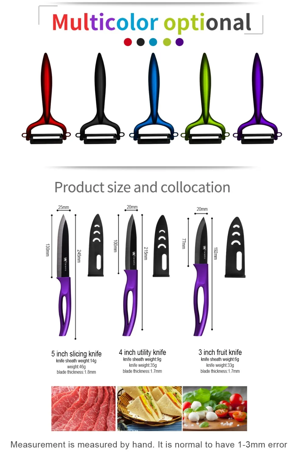 XYj Kitchen Accessories Ceramic Knife Fruit Utility Slicing Knife Zirconia Black Blade Peeler And Practical Kitchen Knife Holder XYj Kitchen Accessories Ceramic Knife Fruit Utility Slicing Knife Zirconia Black Blade Peeler And Practical Kitchen Knife Holder