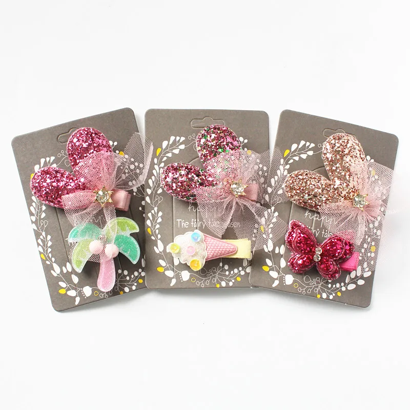 

Cute Icecream Hair Clips Cartoon Glitter Felt Heart Hairpins Girl Hair Clip Handmade Cheap Kids Barrette Child Accessories Hair