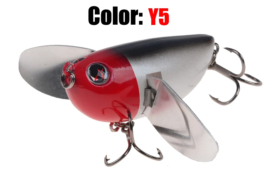 LINGYUE Topwater Crankbait рыболовная приманка 6 см 12,5 г плавающий воблер, твердая приманка-Поппер, искусственная приманка с металлическими крыльями - Цвет: Y5