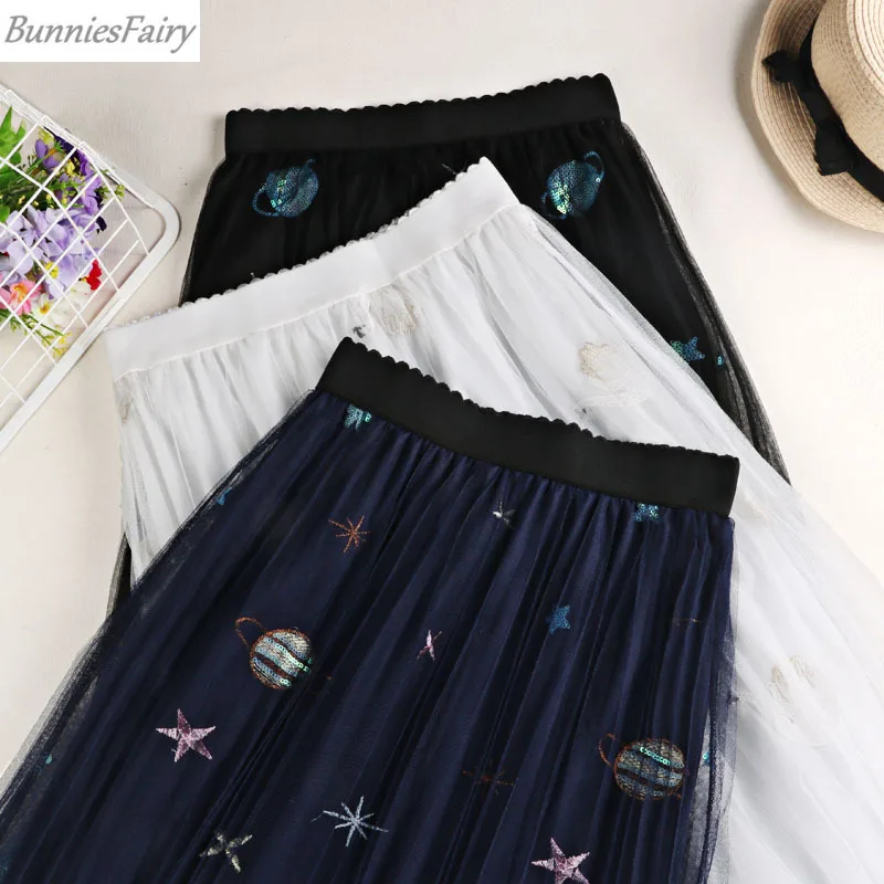 BunniesFairy 2019 летняя женская модная элегантная юбка пачка средней длины с цветочной