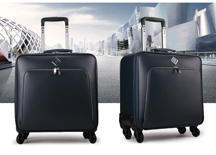 QiangHao модный бренд 16/20 мм/22 мм/24 дюйма ПУ материал чемодан на колесиках, масштабных дорожных чемоданов