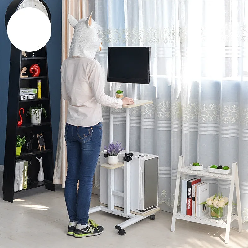  Multifunctional household computer computer desk standing mobile lazy table can freely lift table.