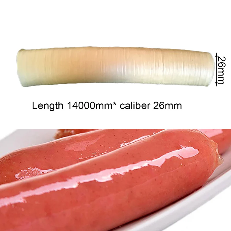 Urijk Protein Meat Casing Skin For Hot Dog BBQ Gadgets 26mm*14m Food Grade Dry Sausage Vegetarian Casing Shell Sausage Skin