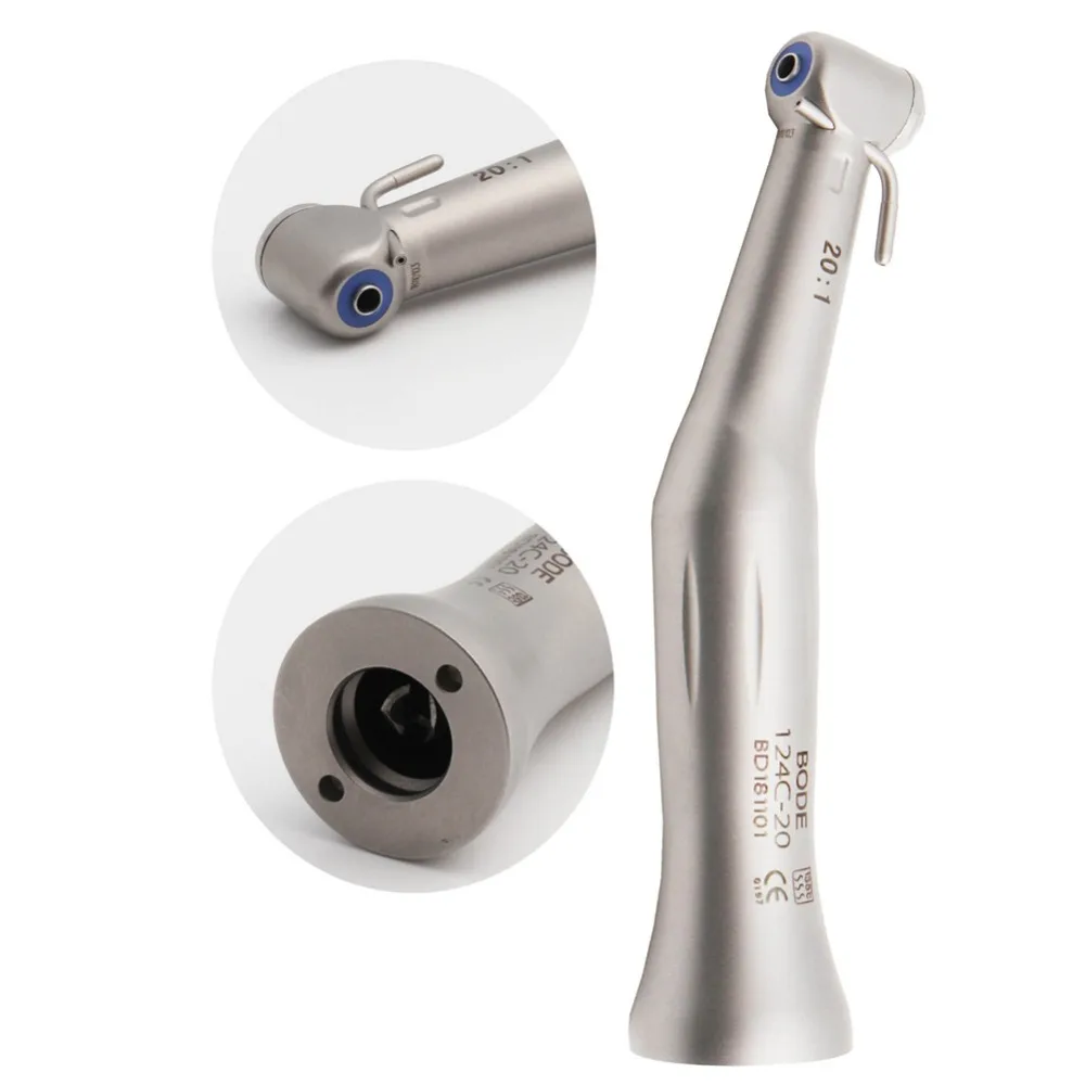 

Dental Low Speed Handpiece 20:1 Reduction Implant Surgery Contra Angle Handpiece BODE 124C-20