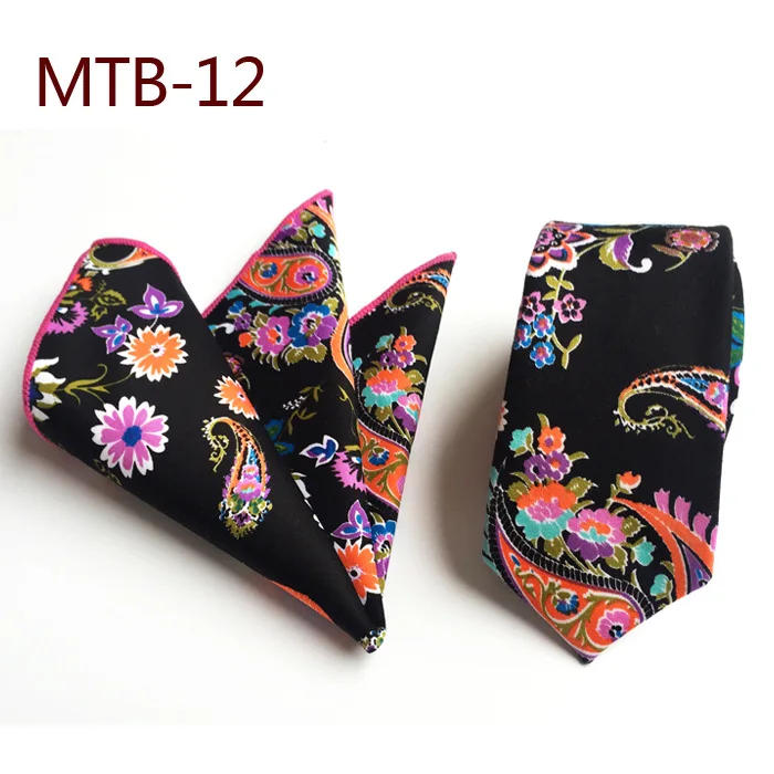 MTA12 QXY мужские модные галстуки для мужчин галстук набор костюм карманное квадратное полотенце платье платок цветочный Узкий 6 см хлопок галстук платок MTA-1 - Цвет: MTA12