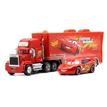 Disney Pixar Cars 2 Toys 2pcs Lightning McQueen Mack Truck The King 1:55 Diecast Metal Alloy Modle Figures Toys Gifts For Kids