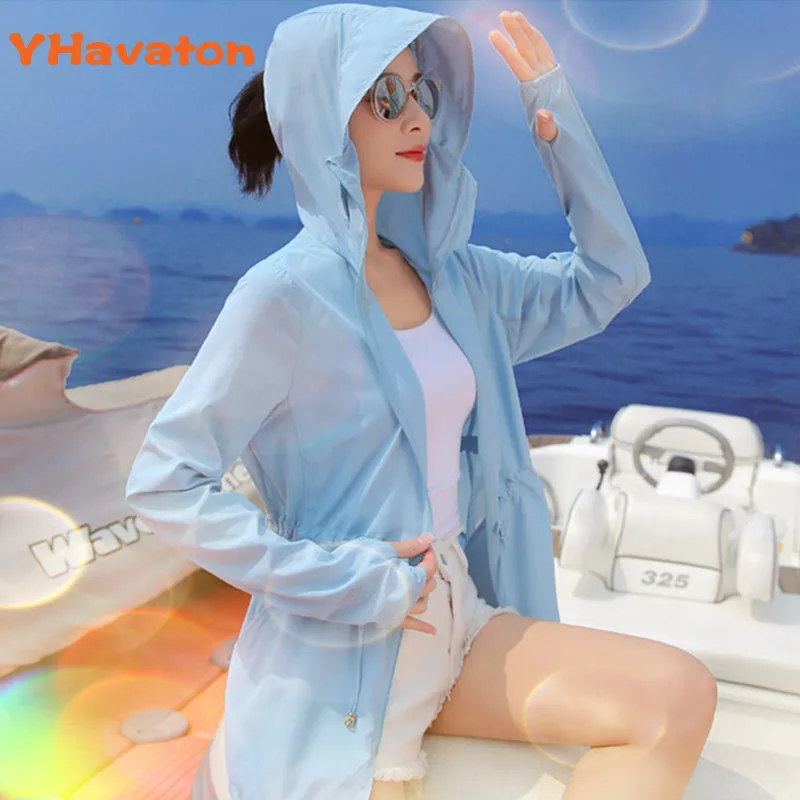 

Plus Size Summer Beach UV Jacket Women Sun Protection Clothing Lady Summer Fashion Loose Sunscreen Jacket Blouse Summer Coat