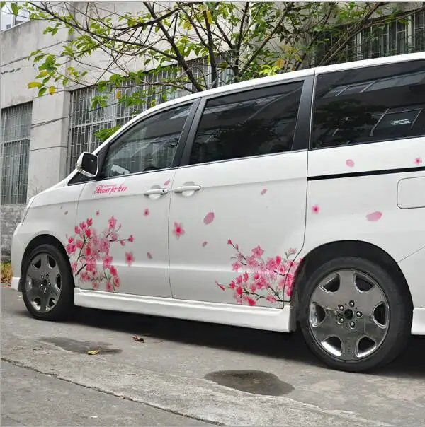 1 пара романтичных цветов вишни японские автомобильные наклейки цветы сакуры