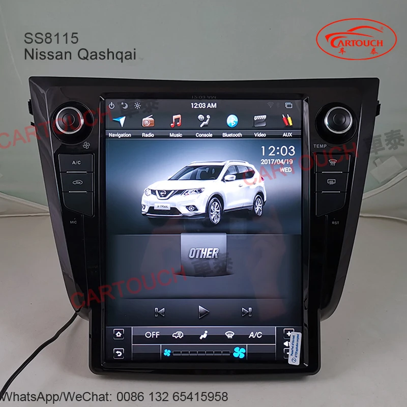 Best 12.1 Inch Vertical IPS Screen Tesla Style Android Car GPS Multimedia Player for Nissan X-trial 2014~2016 Car GPS Radio AM FM RDS 1