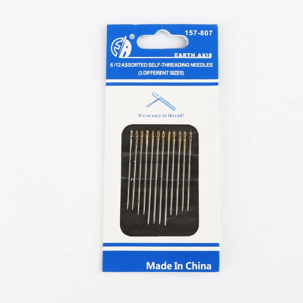 

12 pcs / lot blind Needles gold tail easy to go through from side hand sewing embroidery tool DIY needlework Sewing Needles