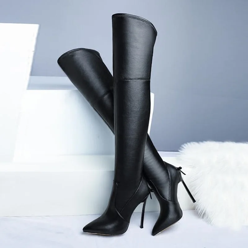 European American Autumn Winter Newest Butterfly knot High Heel Boots ...