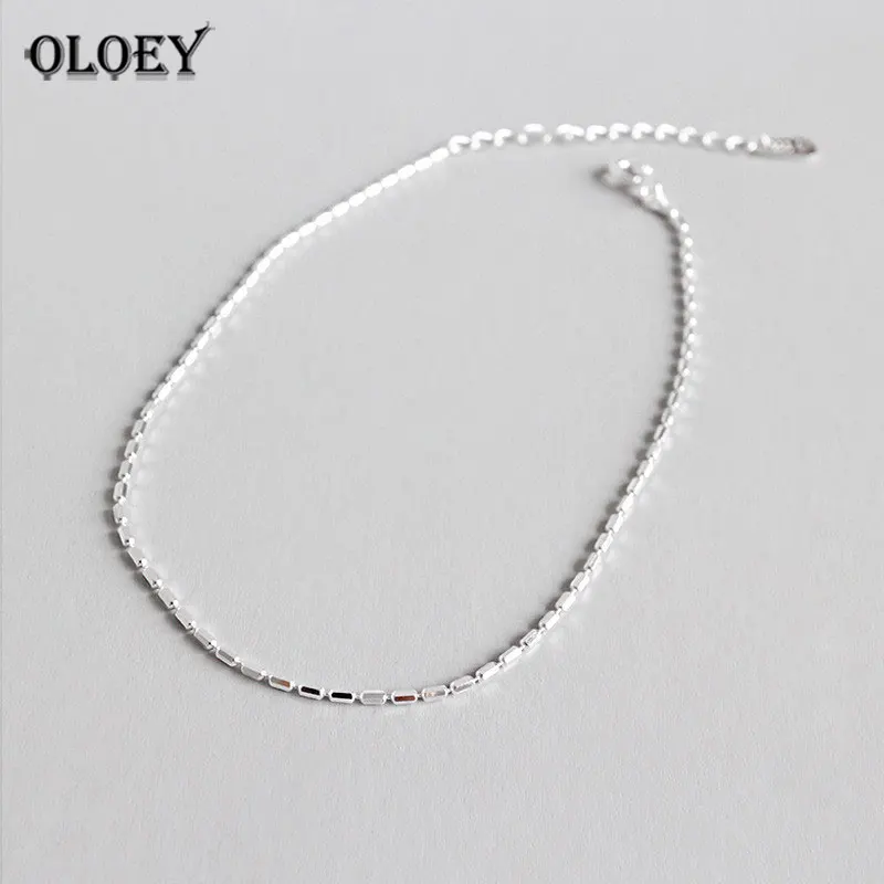 

OLOEY Simple Geometric Anklets for Women Girls Genuine 925 Sterling Silver Foot Bracelet Anklet Fine Jewelry Drop Ship YMA023