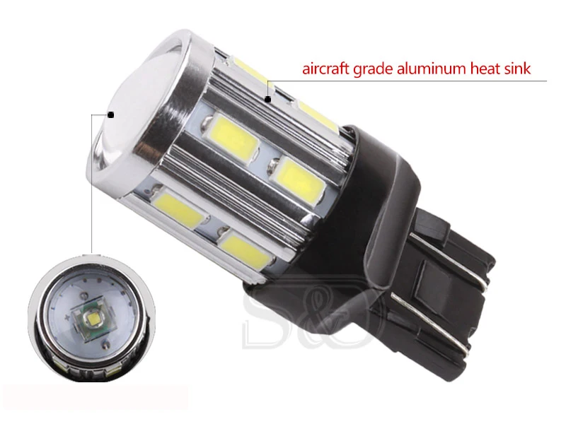 2 шт. Автомобильные светодиодные лампы T20 7443 W21/5 Вт 5 12 SMD 5730|Сигнальная лампа| |