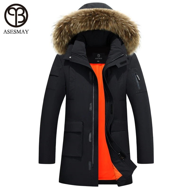 Asesmay men's Brand duck down jacket hood men thick warm jackets puffer red coat winter parkas wellensteyn | Мужская одежда