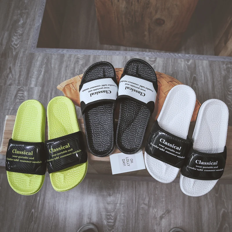 

2019 new Summer Men Slippers Home Bathroom Slippers Flip Flops Soft Bottom Foam Man Flops Sequins Women Fashion Casual Sandals