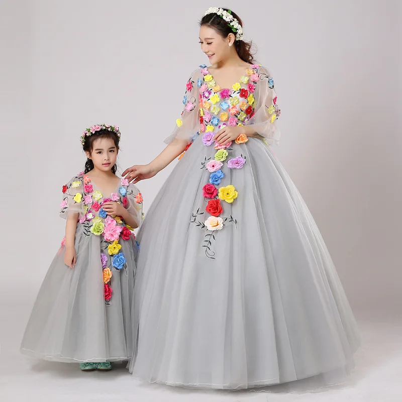 

Family Matching Clothes Mother Girl Dresses Wedding Outfits Party Clothes Flower Fairy Dress Daughter Family Look Baby Clothes