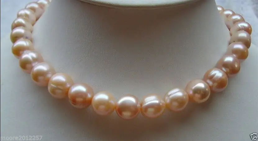 

FREE SHIPPING HOT sell new Style >>>>CLASSIC HUGE 11-12mm SOUTH SEA PINK BAROQUE PEARL NECKLACE 18 INCHES